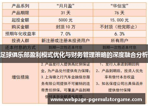 足球俱乐部盈利模式优化与财务管理策略的深度融合分析